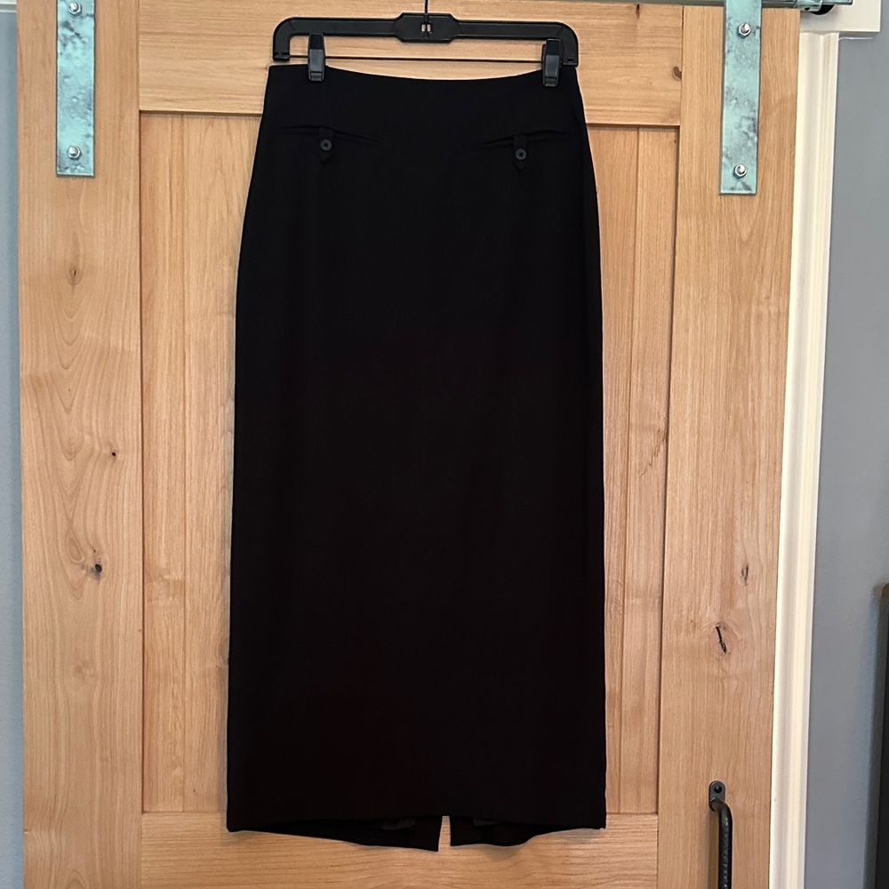 STAUD Smith Skirt Black Midi Column Pencil Skirt Size 6 - Picture 6 of 10